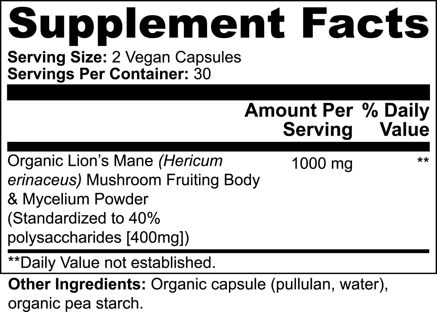 Brain Primer: Organic Lion's Mane Mushroom